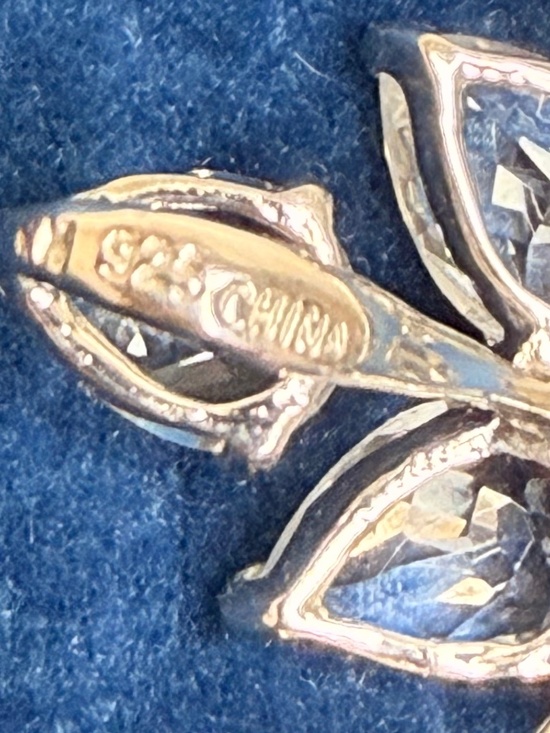 Designer 925 Sterling Silver Cubic Zirconia CZ Floral Snowflake Brooch Pendant - Picture 5 of 6